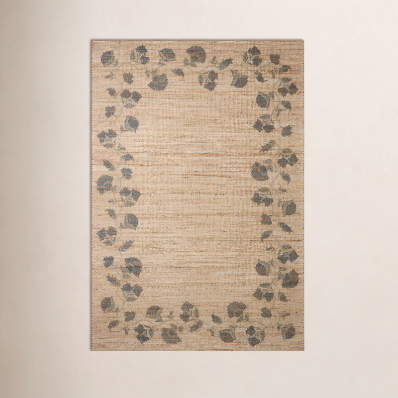 Chris Loves Julia x Loloi Rue Natural / Denim Area Rug, Rectangle 5' x 7'6"