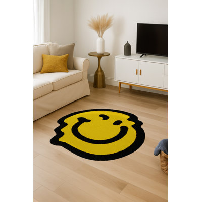 Tapis jaune tissé Mosso