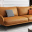 Causeuse coussin orange en cuir véritable-1700809079