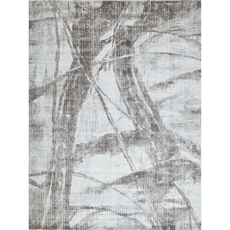 Kyoto Hand Woven Wool Abstract Area Rug, Rectangle 6' x 9'