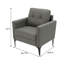 1 pièce Chaise d'appoint moderne rembourrée en similicuir en similicuir de style contemporain avec salon et bureau à domicile gris-130478085