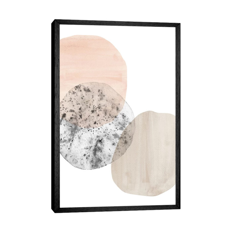 Abstract Shapes 1 Piece Painting on Canvas, 101.6cm H x 66.04cm W x 3.81cm D, Black Framed