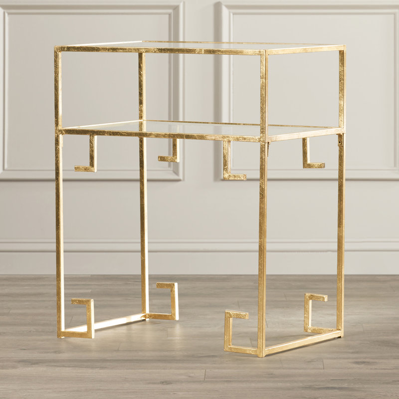 Oxendine Mirrored Glass Top End Table