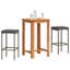 Ensemble de bar de patio 3 pièces Wildon Home® en bois massif d'acacia et de rotin de polyester-60358688-60358689