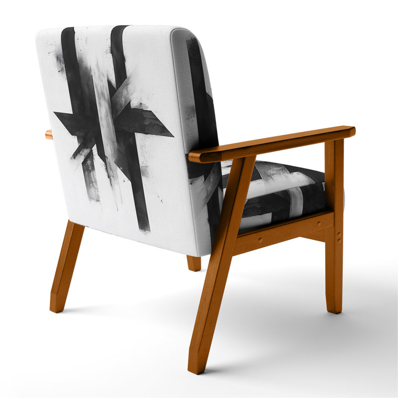 Chaise rembourrée Abstract Shapes, Brown Square Arms