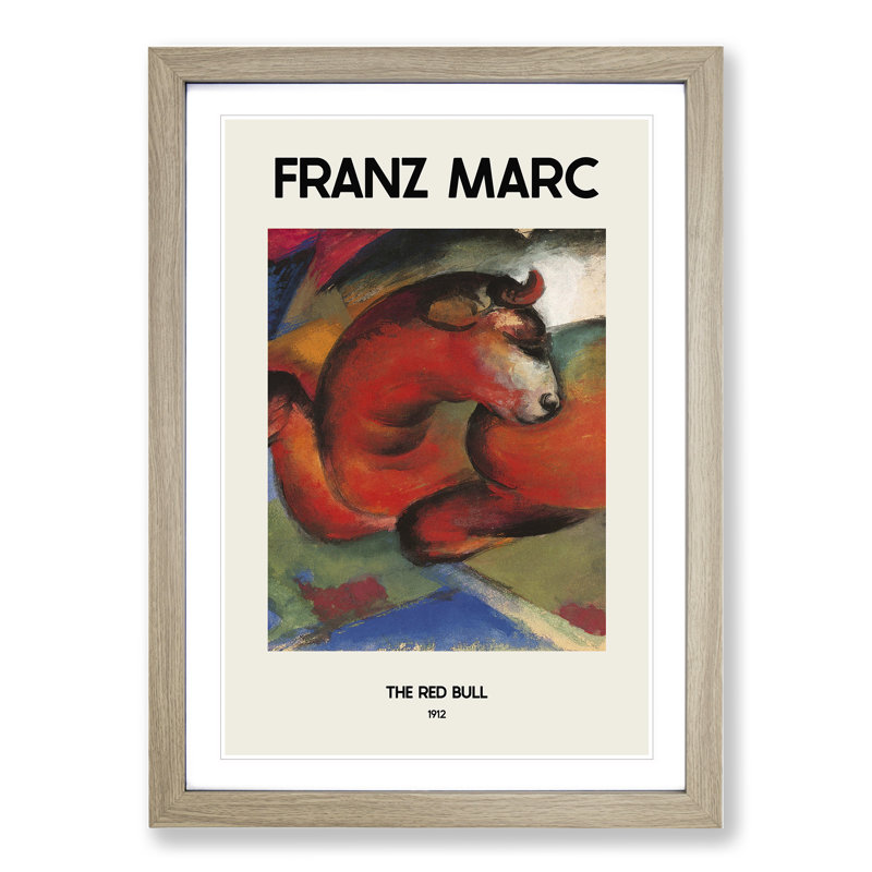 Red Bull by Franz Marc - Picture Frame Graphic Art, 48cm H x 36cm W x 2cm D