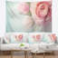 Tapisserie floral rose sur fond bleu-28489022