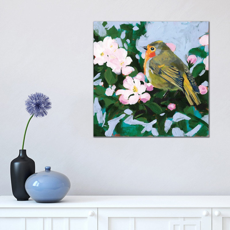 Perching II by Victoria Borges - Wrapped Canvas Painting, 45.72 cm H x 45.72 cm W x 1.91 cm D