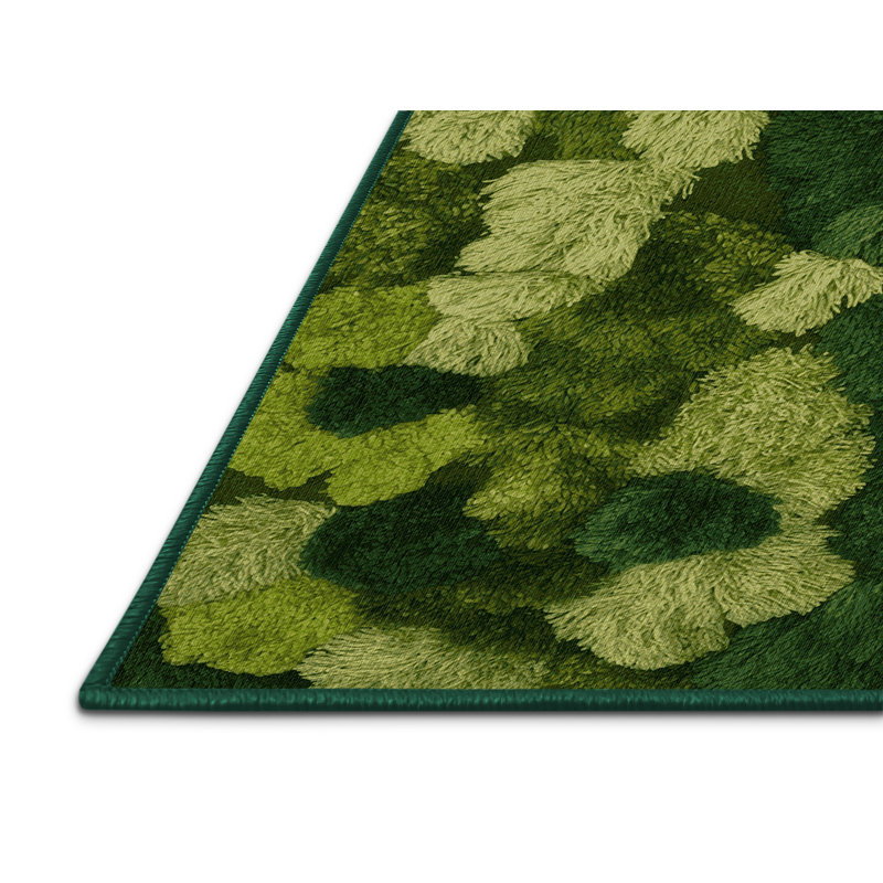 Tapis vert botanique lavable à la machine, Rond 7 pi