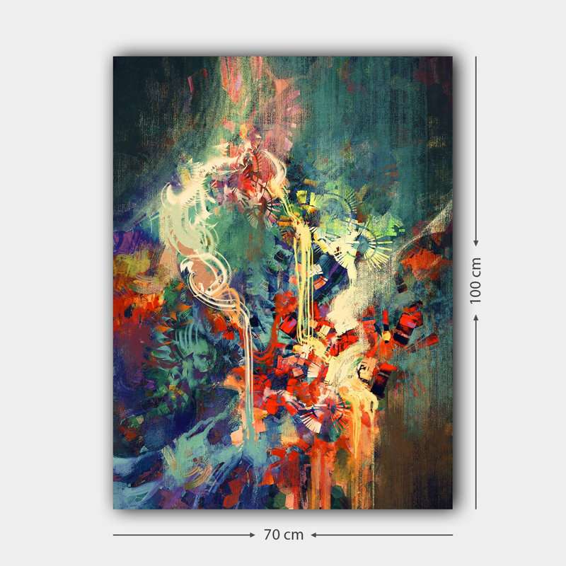 Superbe peinture sur toile décorative de 27,6 po x 39,4 po | 100% toile de coton, cadre 100% bois (épaisseur: 1,2 po) | Parfait pour le décor du salon et de la chambre à coucher, des couleurs vives et un design élégant