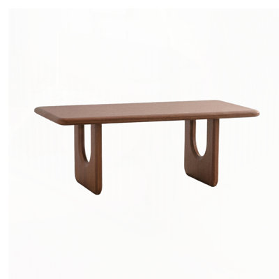 Rectangular Wood Coffee Table, Modern Minimalist Coffee Table with U-Shaped Legs, Low Center Table for Living Room, Mid-Century Cocktail Table for Hom