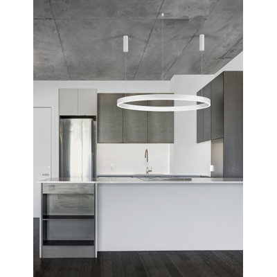 1 - Light White LED Cylinder Pendant
