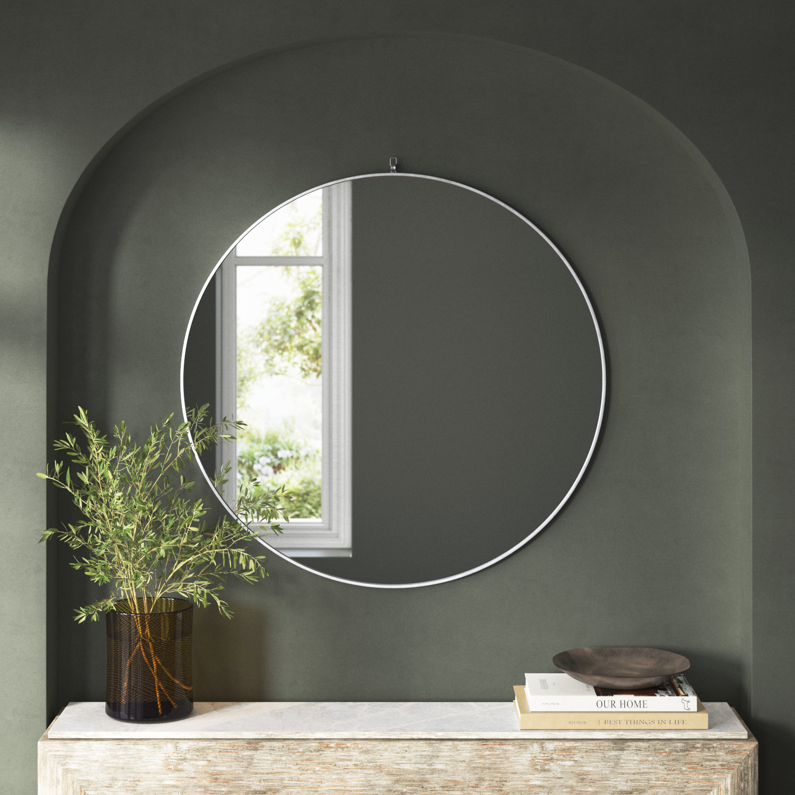 Cassie Accent Mirror, Silver, 42" x 42"