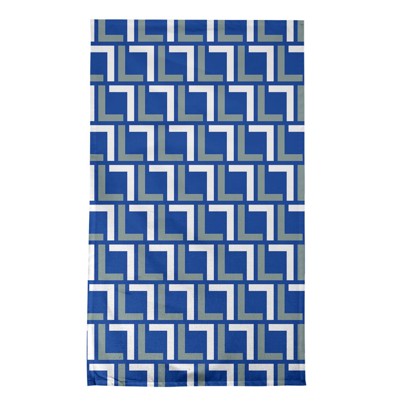 Dallas Tea Towel Kitchen Towel, Royal Blue/Silver Green/White, Polyester