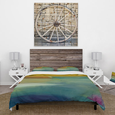 Water Impression of Indigo And Green - Modern & Contemporary Duvet Cover Set - Microfiber Polyester