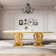 Modern Faux Marble Top Metal Base Dining Table