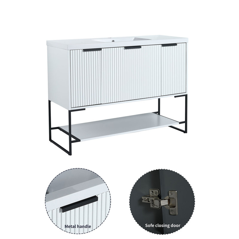 Ensemble de meuble-lavabo simple 47,2 po Kravits, Blanc