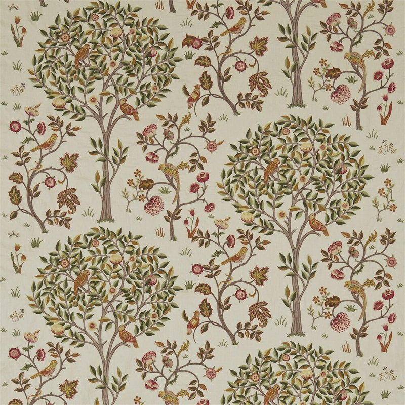 Kelmscott Tree Fabric, Russet/Artichoke