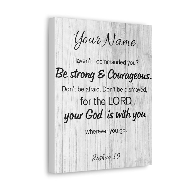 God is with You Joshua 1 Piece Wall Art on Canvas, 16cm H x 12cm W x 1.25cm D