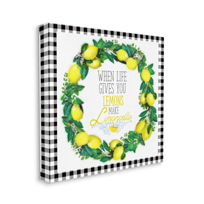 «Make Limoncello Kitchen Humor Plaid Word Design» par the Evening Evening Post - impression d'art graphique