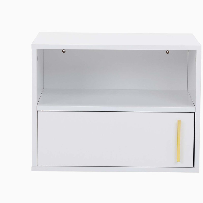 Crinole 2-Tier White Wall Mounted Floating Nightstand