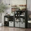 Charcoal Grey, 6-Compartment Storage Rack, Multi-Scene Floor-Standing Shelf For Home Use, Suitable For Living Room, Study, Bedroom, And Simple, Compartmentalized Organization.