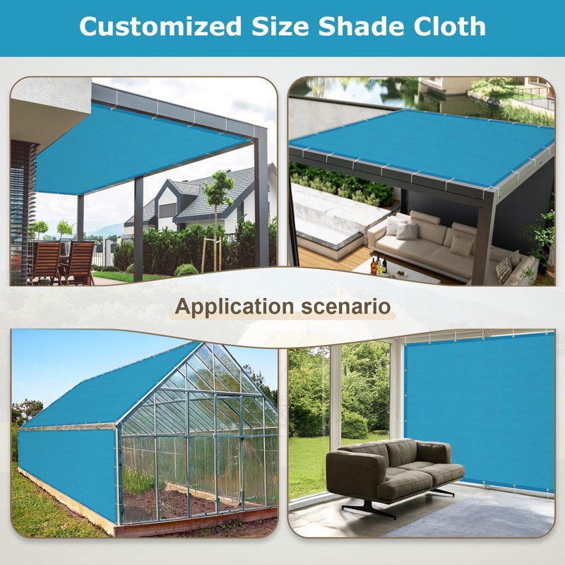 LOVE STORY Pergola Shade Cover Shade Cloth, Turquoise Blue, 72" H x 120" W x 2.7" D