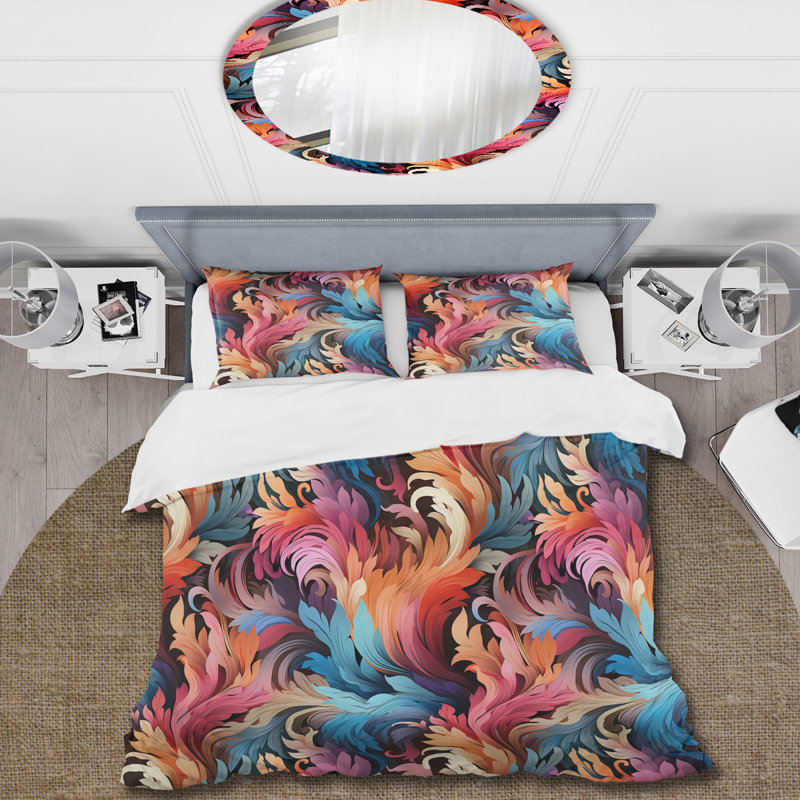 Ensemble de housse de couette Artistic Whirls, Housse de couette simple + 1 taie décorative stan