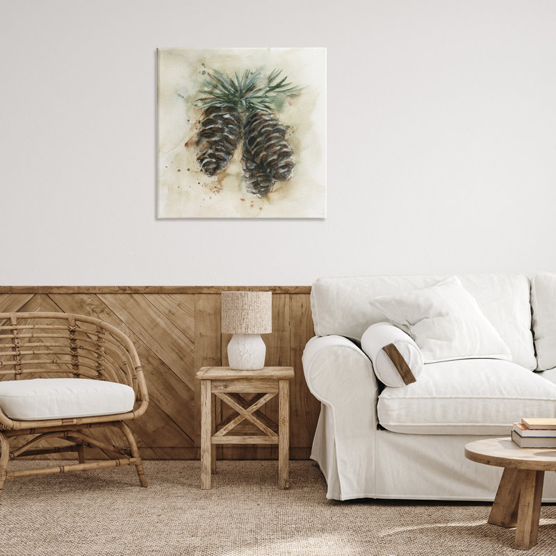 «Rustic Forest Pinecone», art mural sur toile par Ethan Harper, H 30 po x l 30 po