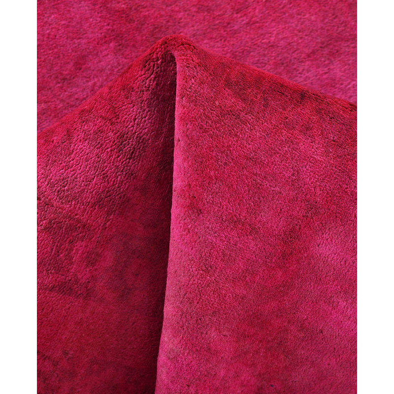 Overdyed Hand-Knotted Wool Modern-Contemporary Pink Area Rug 3' 1" x 5' 2"