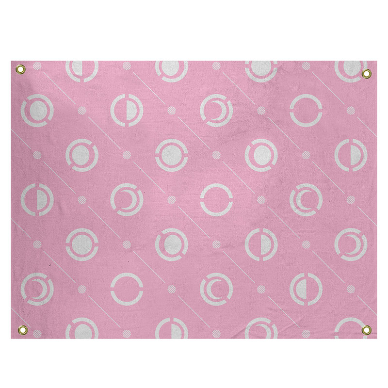 Tapisserie, H 50 po x l 59 po, Flamand rose / blanc