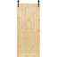 Paneled Wood Unfinished Barn Door without Installation Hardware Kit