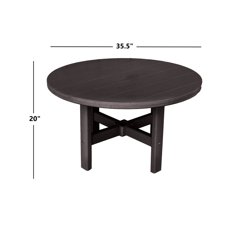 Table basse ronde d'extérieur 35,5 po Glodine, Brun