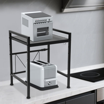 Grille de four à micro-ondes en acier inoxydable extensible de type H avec 3 crochets 