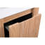 Meuble de salle de bain mural de 24 po de forme moderne incurvé, grain de bois ondulé, lavabo intégré, tiroir pour organiser une armoire à montage quotidien avec motif, texture de grain, marbre et céramique-853678695