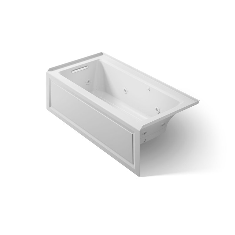 Archer 60" x 30" Integral Apron Whirlpool, Ice Grey, Left
