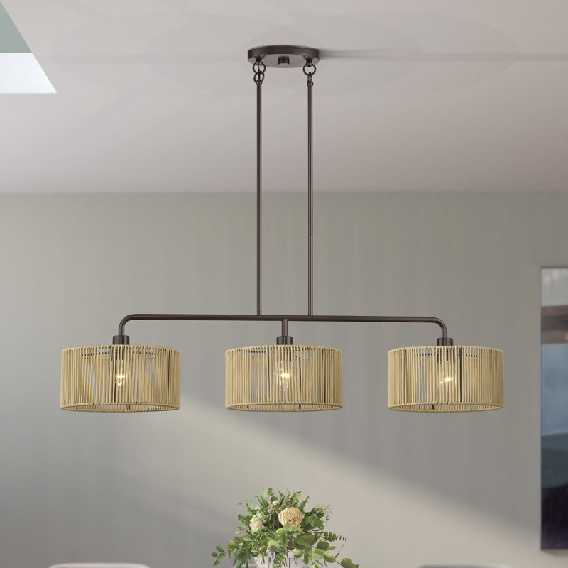 Très grand lustre linéaire Goldiemesh