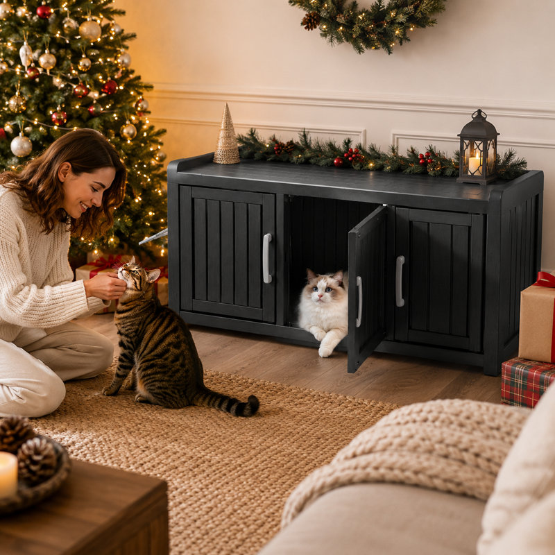 3-Door Resin Cat House