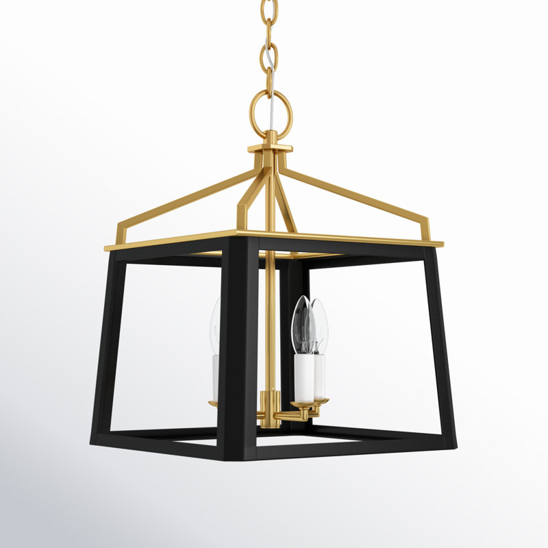 Carlow 4 - Light Chandelier, Midnight Black, 18.375" H x 13.5" W x 13.5" D