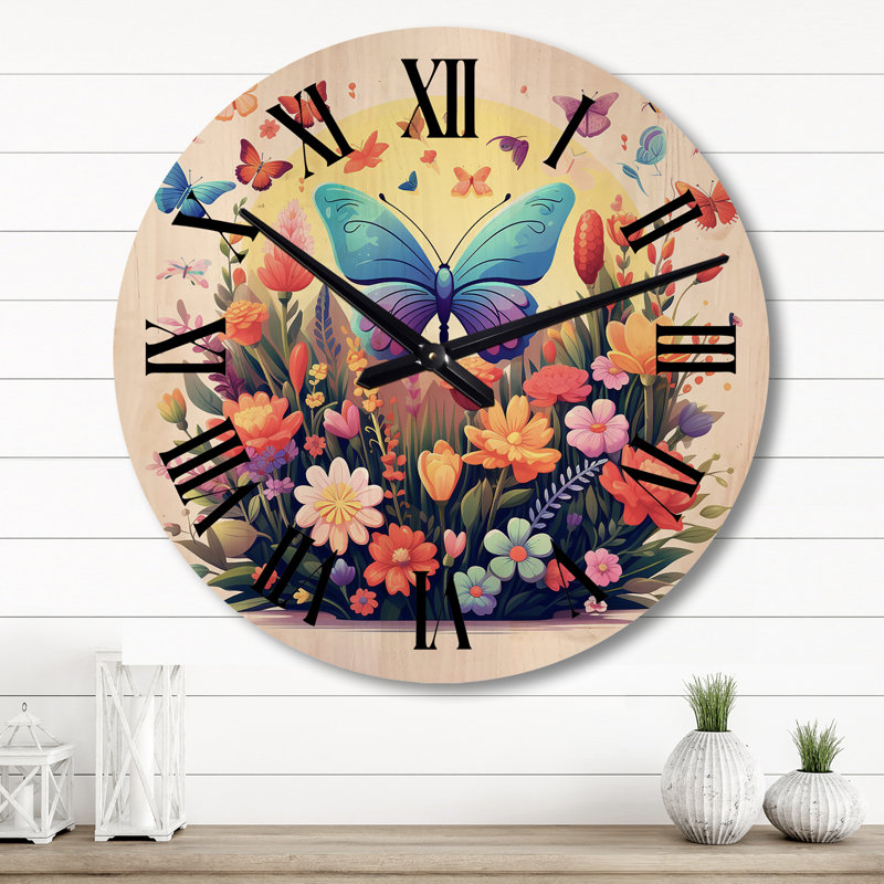 Horloge murale en bois massif Mounthill, Grand