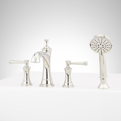 Beasley 4-Hole Roman Tub Filler And Hand Shower - With Rough-In Valve