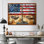 Vedika, balances symboliques de la justice, équilibre avec le drapeau des États-Unis III - Patriotiste américain, art mural
