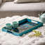 Adryanna 2 piece Glass Decoration Tray for Living Room Decor, Abstract Design Serving Tray-143866317