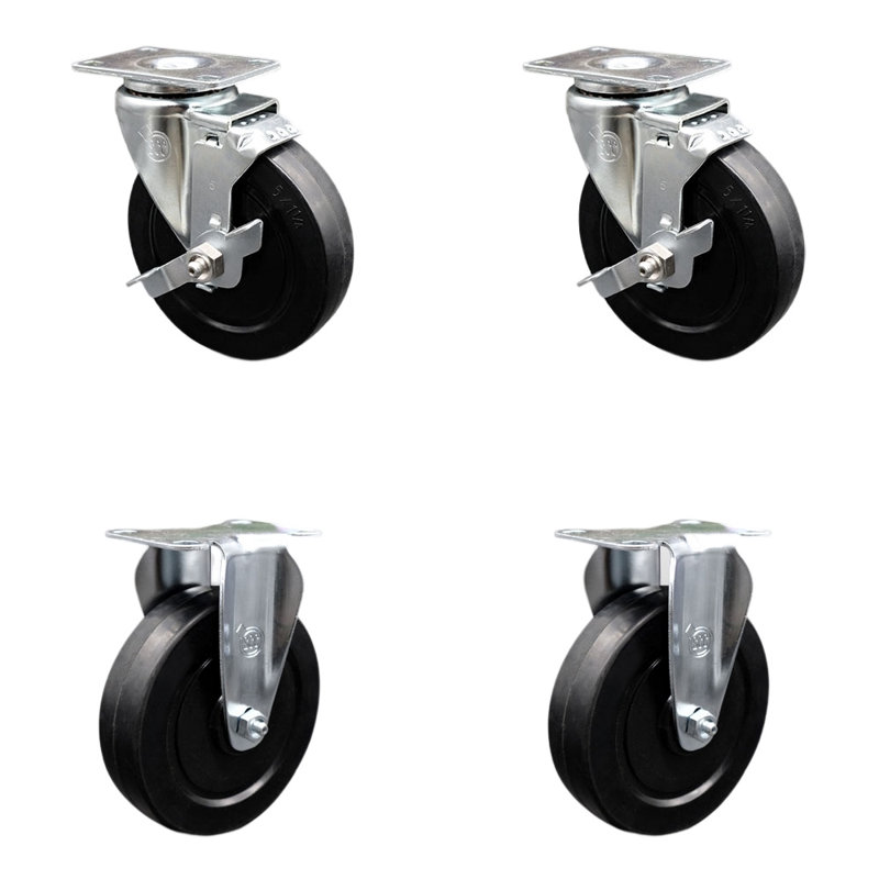 4 Piece Soft Rubber Caster Set