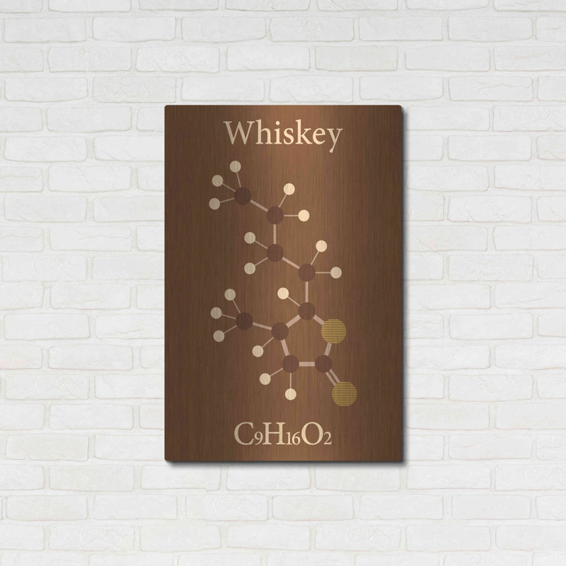 «Whiskey Molecule», art mural en métal, H 36 po x l 24 po x P 0,13 po