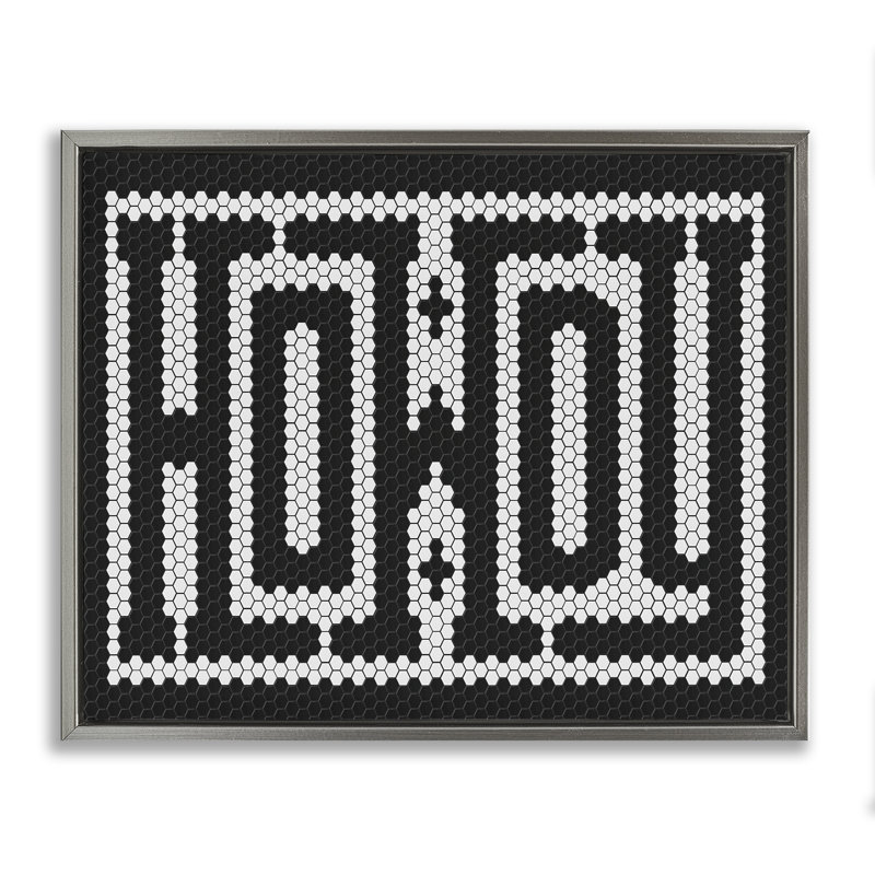 «Mosaic Style Howdy», art mural encadré sur toile flottante, H 17 po x l 21 po, Cadre flottant gris lustré