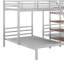 Lit superposé simple au-dessus de simple et simple en métal, structure de lit superposé triple avec tablettes de rangement et escalier-87746284
