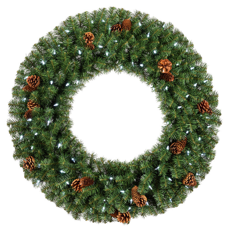 Faux Lighted Pine 36'' Wreath