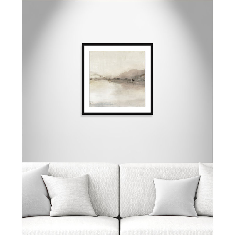 «Blush Horizon II» par Isabelle Z, L 23,5 po x H 23,5 po, Imprimé mat, Noir satiné