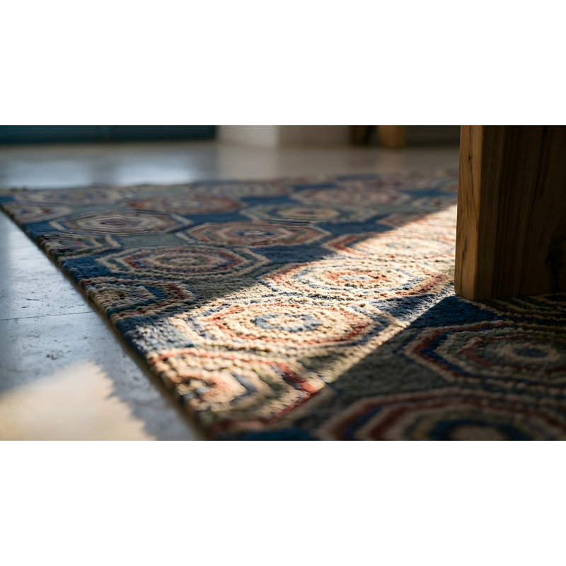 Wool Geometric Area Rug in Multicolored